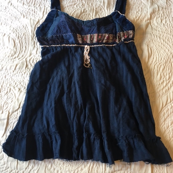 Free People Tops - Free People Navy Patchwork Top